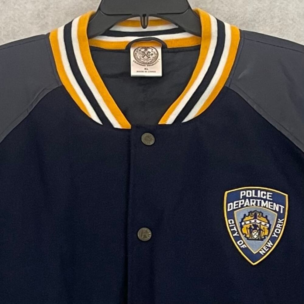 NYPD Varsity Jacket Mens XL Blue Letterman Steve & Barry Bomber Coat New - Picture 7 of 15